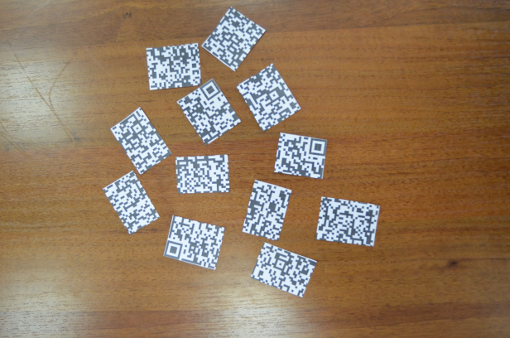 Picture of a cut and mixed QR code